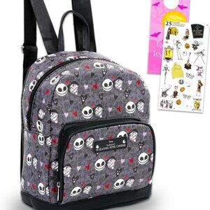 Nightmare Before Christmas Backpack Purse Faux Leather Small Carryall with Stick